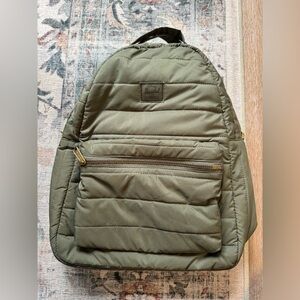 Herschel Olive sage Green Quilted Backpack